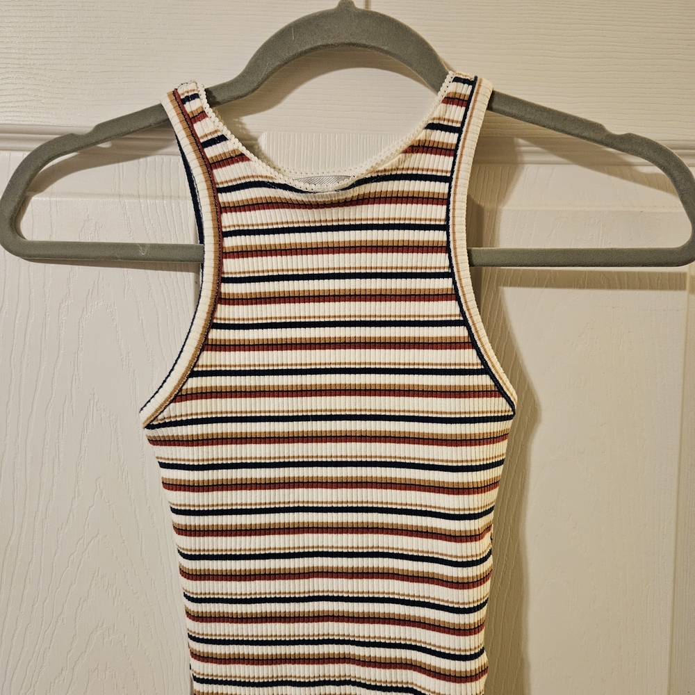 Buckle Brand Striped Ribbed Tank Top - Multicolor